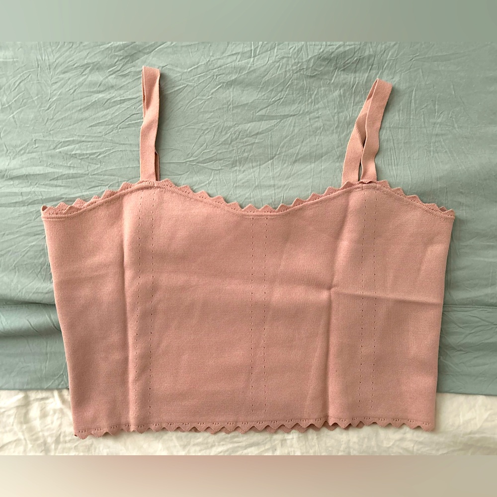 Zara knit  blush pink crop top. Size: US medium